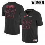 NCAA Women's Alabama Crimson Tide #27 Kyle Edwards Stitched College 2020 Nike Authentic Black Football Jersey HT17A00HS